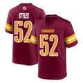W.Commanders #52 Sonny Styles Player Burgundy Home Game Edoa Stitched Jerseys