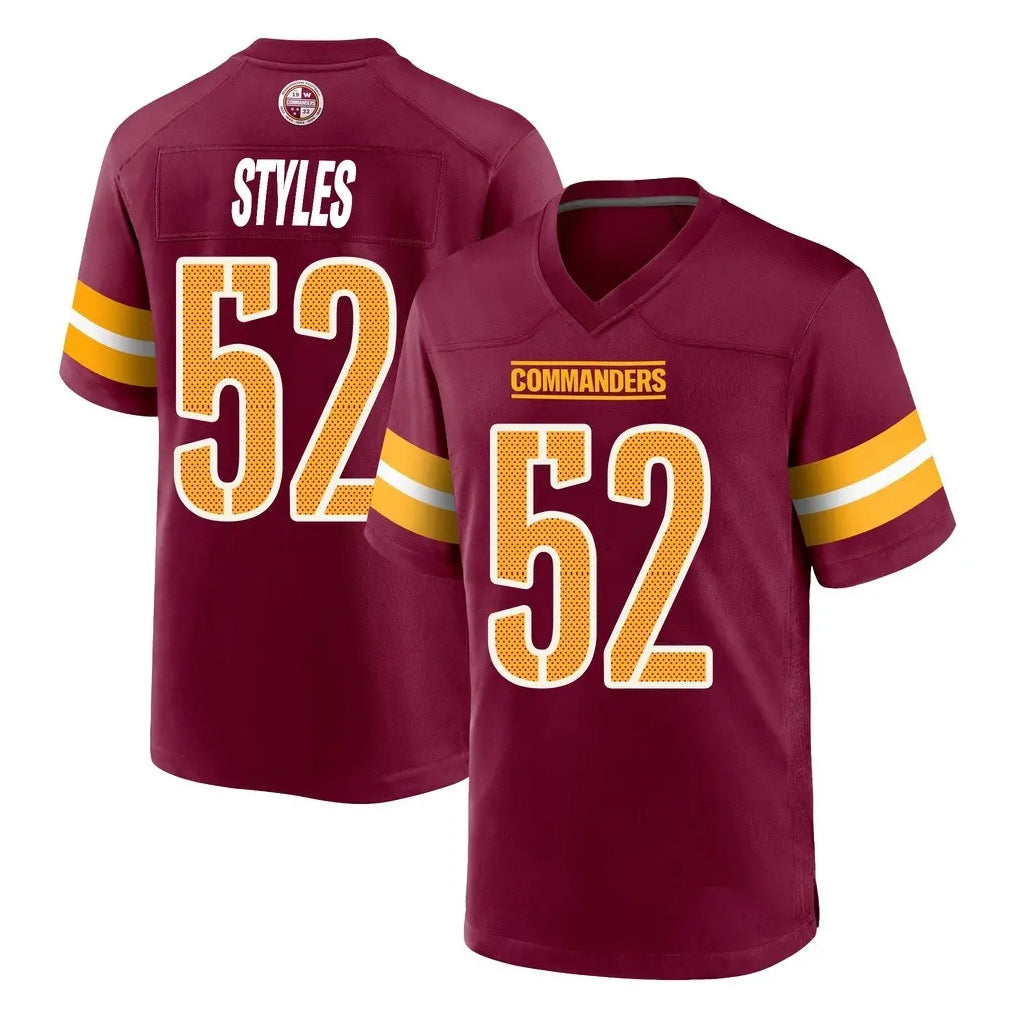 W.Commanders #52 Sonny Styles Player Burgundy Home Game Edoa Stitched Jerseys