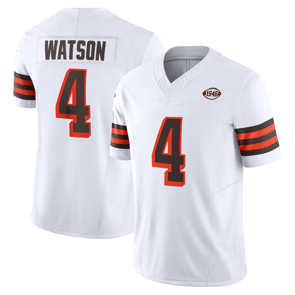 C.Browns #4 Deshaun Watson Player White Limited Vapor F.U.S.E. Alternate Game Edoa Stitched Jerseys