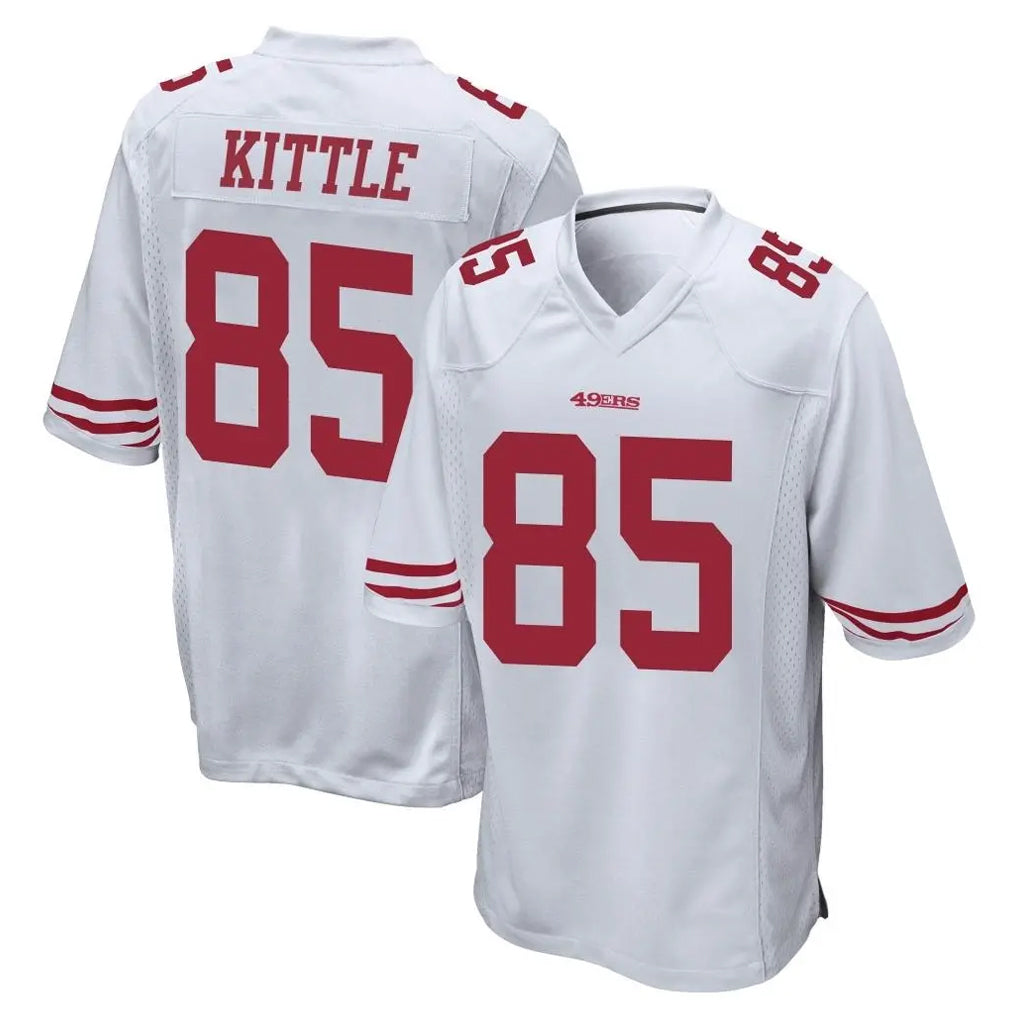 SF.49ers #85 George Kittle Player White Home Game Edoa Stitched Jerseys