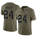 B.Bills #24 Cole Bishop Player Olive Salute To Service Game Edoa Stitched Jerseys