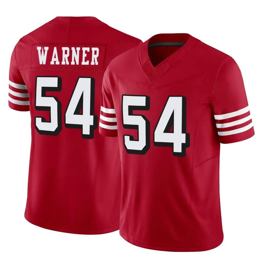 SF.49ers #54 Fred Warner Player Red Limited Alternate Vapor F.U.S.E. Home Game Edoa Stitched Jerseys