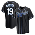 KC.Royals #19 Michael Massey Player Black Carbon Fashion Home Game Edoa Stitched Jerseys