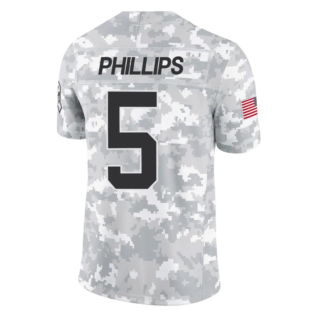 C.Panthers #5 Jaelan Phillips Player Arctic Camo Salute to Service Limited Game Edoa Stitched Jerseys