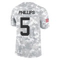 C.Panthers #5 Jaelan Phillips Player Arctic Camo Salute to Service Limited Game Edoa Stitched Jerseys