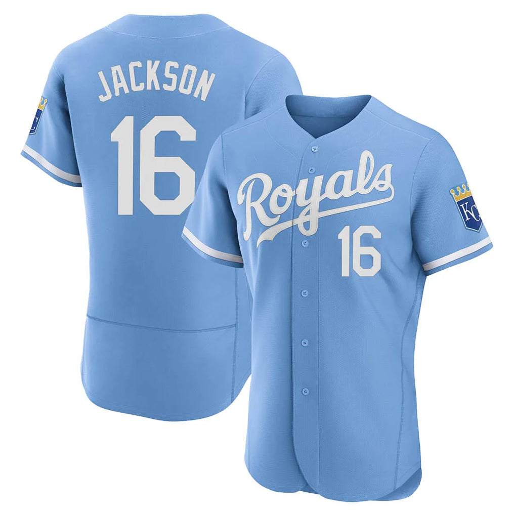 KC.Royals #16 Bo Jackson Player Light Blue Alt Limited Elite Home Edoa Stitched Jerseys