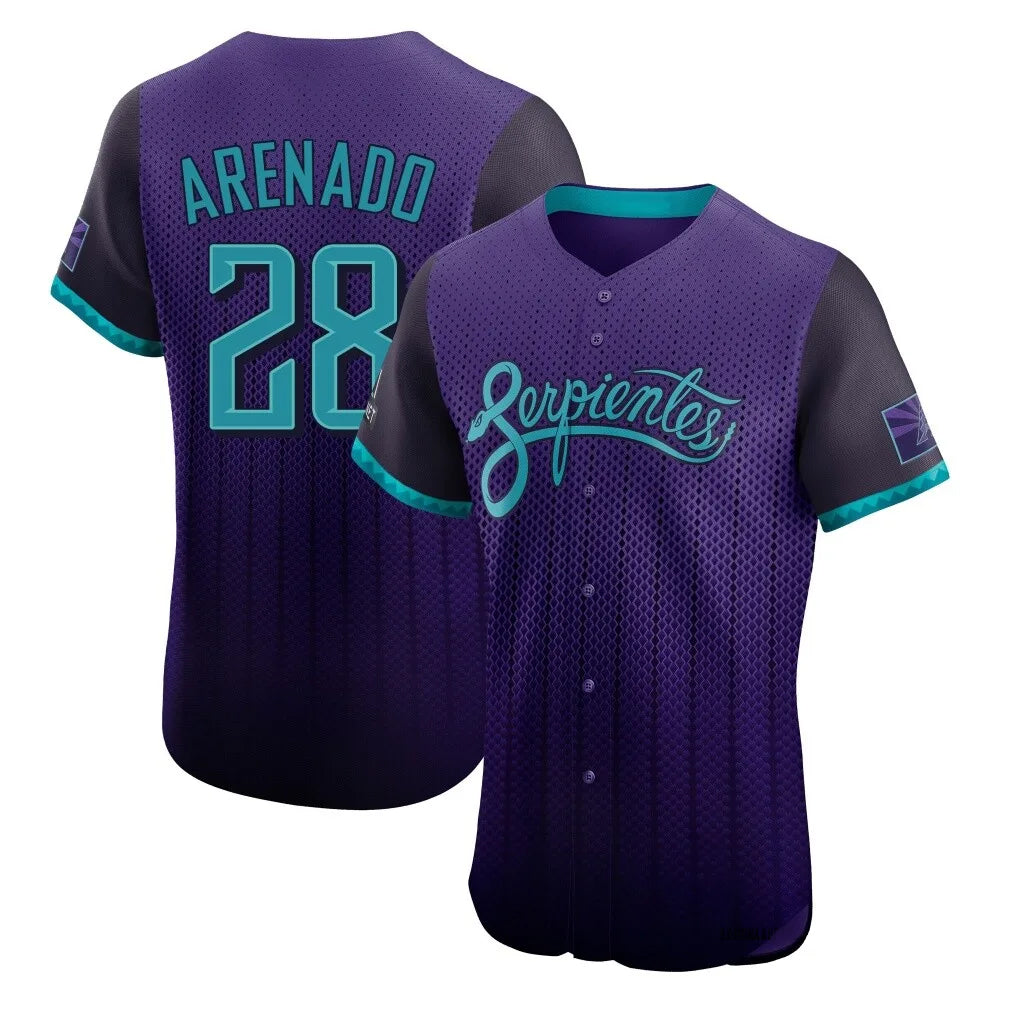 A.Diamondbacks #28 Nolan Arenado Player Purple City Connect Limited Elite Home Game Edoa Stitched Jerseys