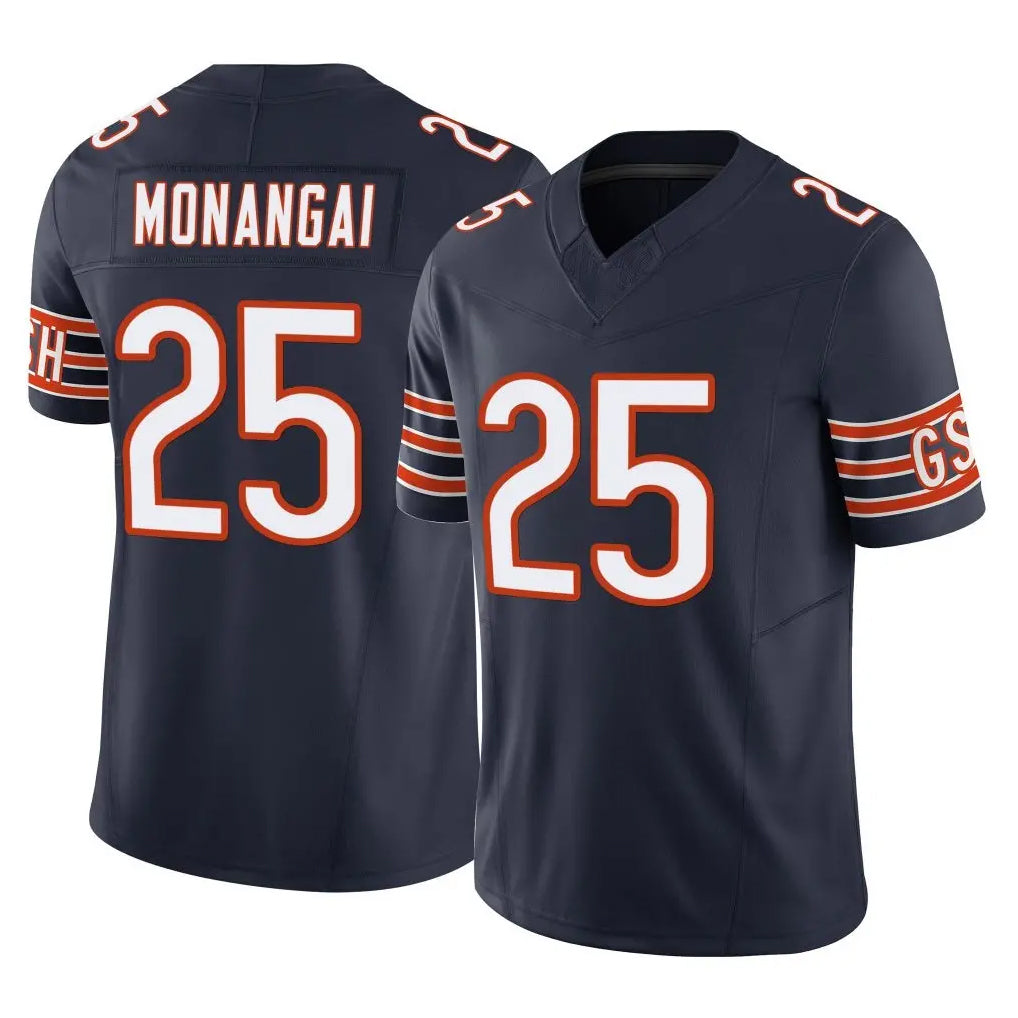 C.Bears #25 Kyle Monangai Player Navy Vapor F.U.S.E. Limited Home Game Edoa Stitched Jerseys