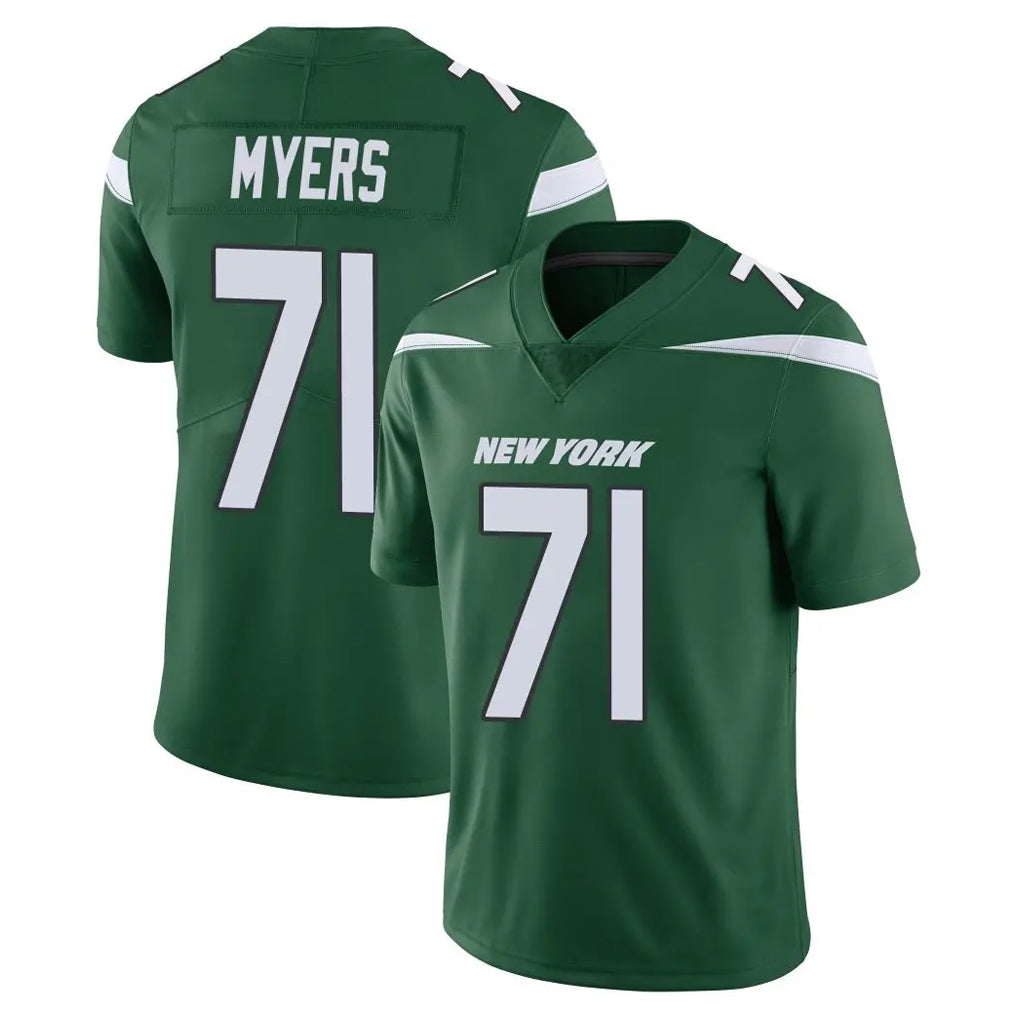 NY.Jets #71 Josh Myers Player Green Limited Vapor Home Game Edoa Stitched Jerseys
