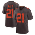 C.Browns #21 Denzel Ward Player Brown Alternate Home Game Edoa Stitched Jerseys