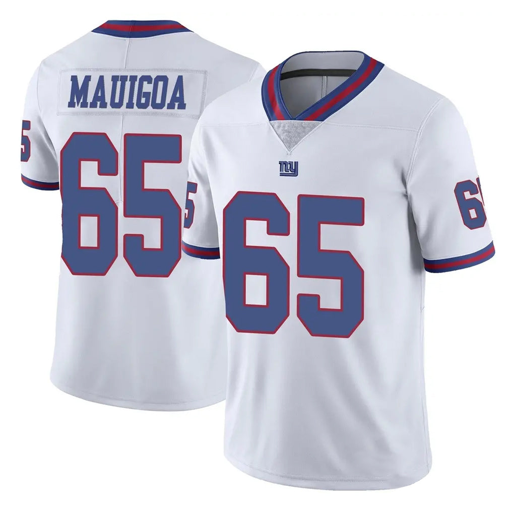 NY.Giants #65 Francis Mauigoa Player White Color Rush Home Game Edoa Stitched Jerseys