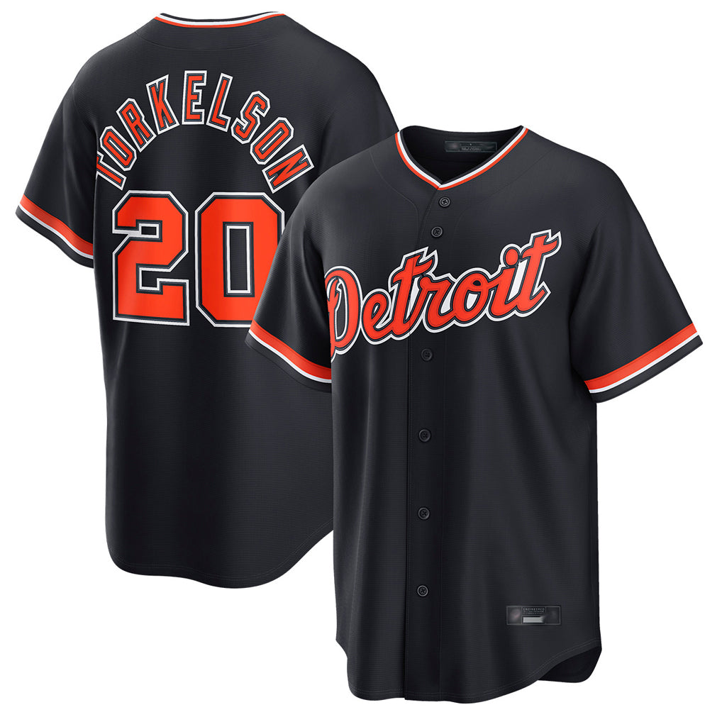 D.Tigers #20 Spencer Torkelson Player Navy Home Game Edoa Stitched Jerseys