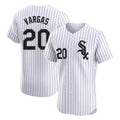 C.White Sox #20 Miguel Vargas Player White Stripe Limited Elite Home Edoa Stitched Jerseys