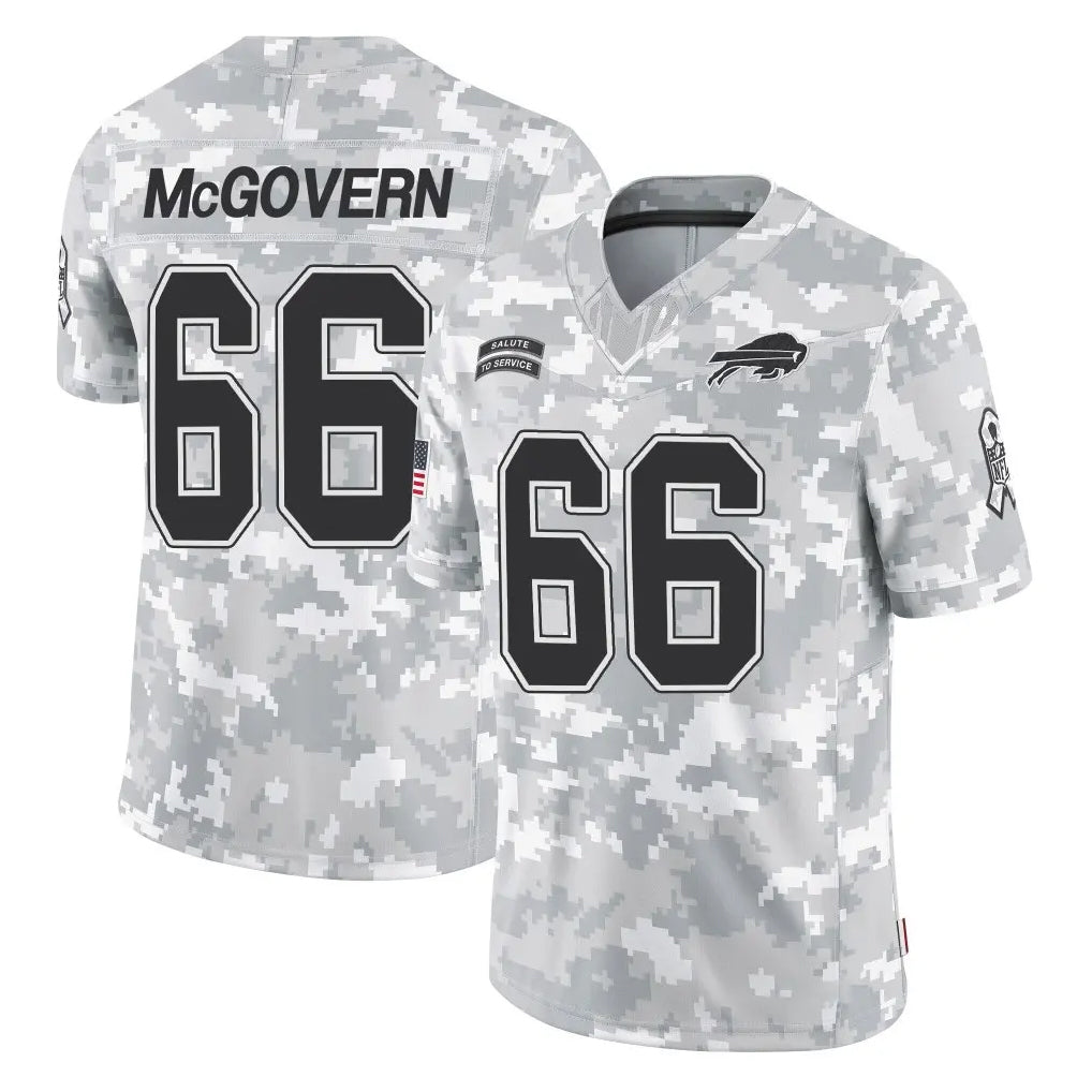 B.Bills #66 Connor McGovern Player Arctic Camo Salute to Service Limited Game Edoa Stitched Jerseys