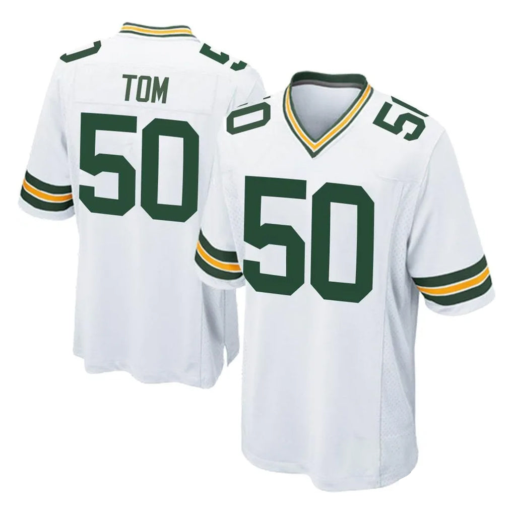 GB.Packers #50 Zach Tom Player White Home Game Edoa Stitched Jerseys