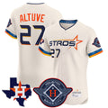 H.Astros #27 Jose Altuve Player Cream City Connect Texas Patch Vapor Premier Limited Elite Home Edoa Stitched Jerseys