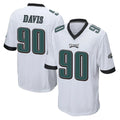 P.Eagles #90 Jordan Davis Player White Home Game Edoa Stitched Jerseys