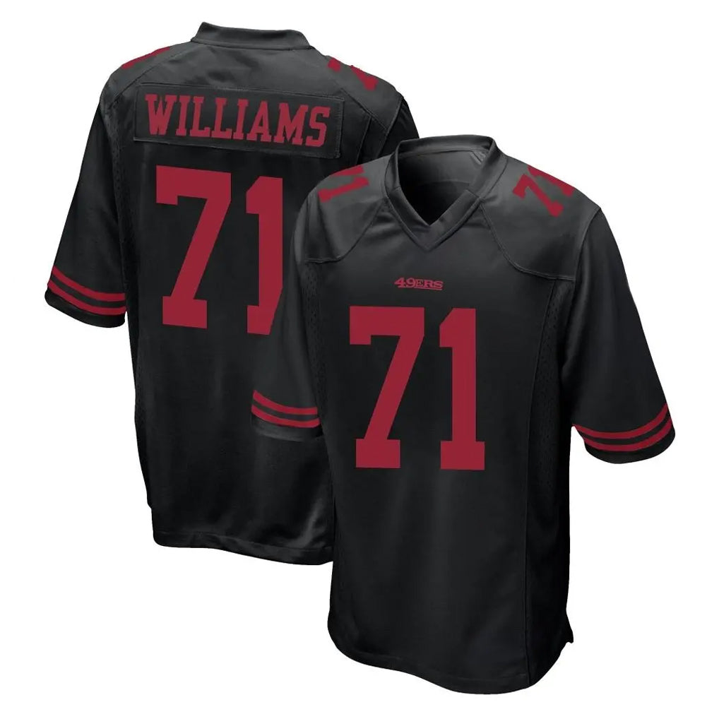 SF.49ers #71 Trent Williams Player Black Alternate Home Game Edoa Stitched Jerseys