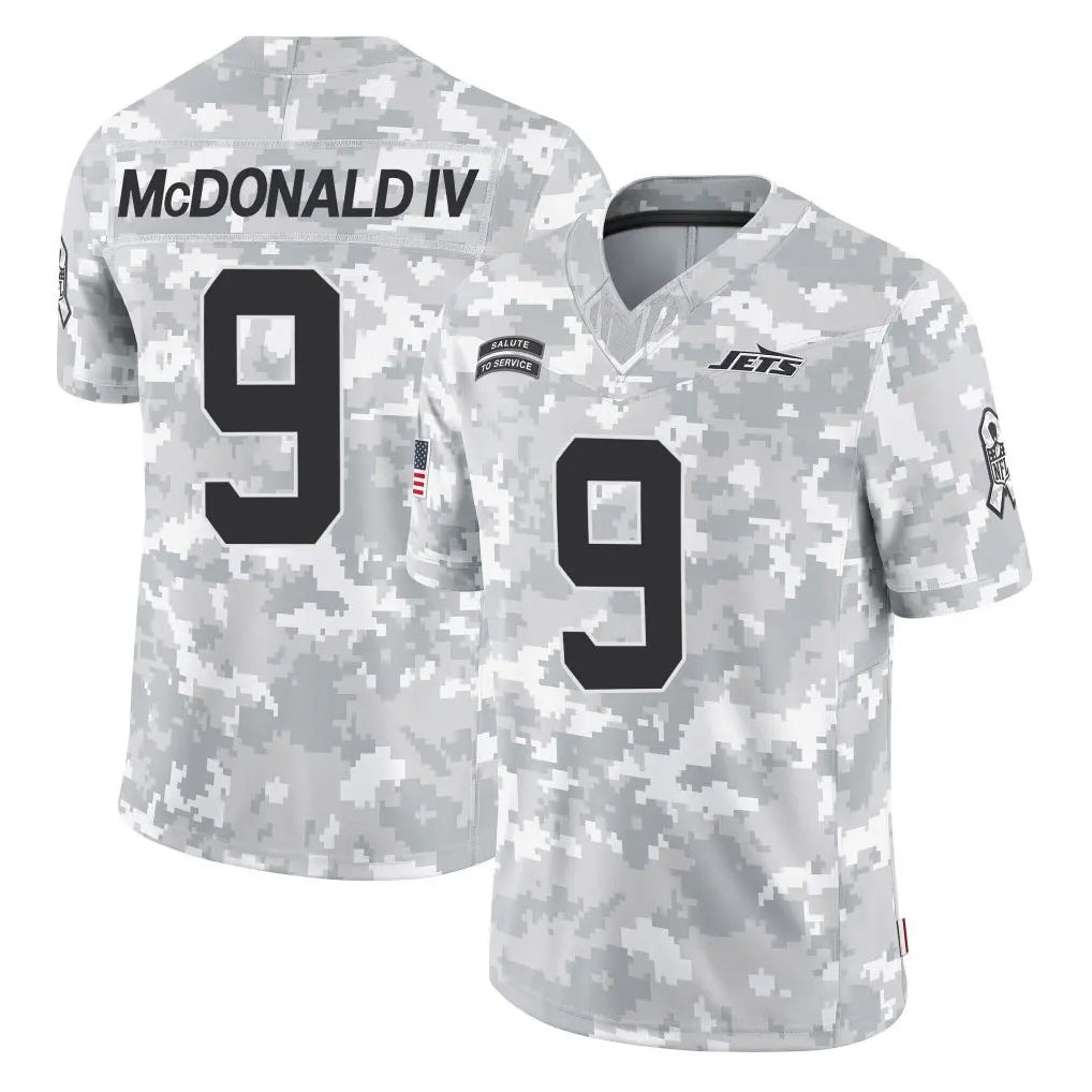 NY.Jets #9 Will McDonald IV Player Arctic Camo Salute to Service Limited Game Edoa Stitched Jerseys