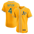 Athletics #4 Lawrence Butler Player Gold Limited Elite Home Game Edoa Stitched Jerseys