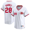 C.Reds #28 Eugenio Su¨¢rez Player White Cooperstown Collection Limited T-shirt Home Edoa Stitched Jerseys