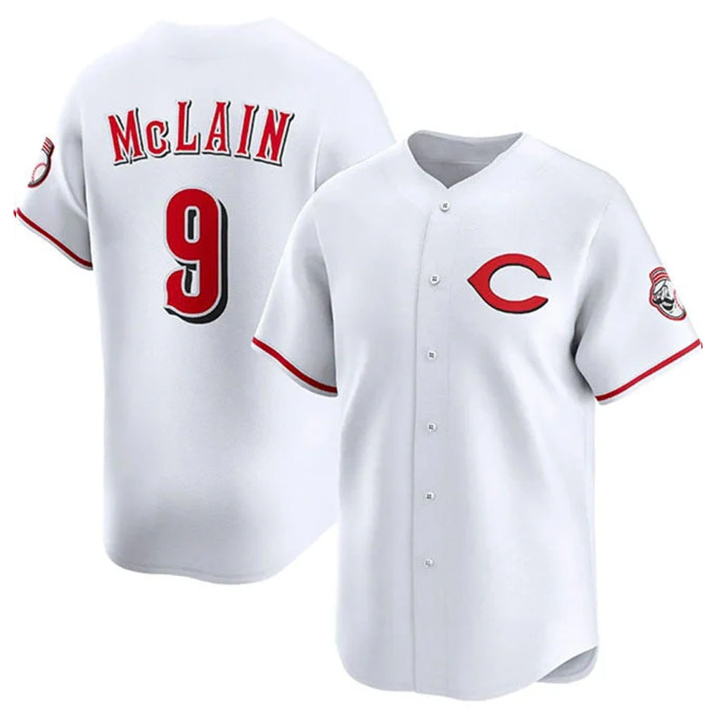 C.Reds #9 Matt McLain Player White Limited Home Edoa Stitched Jerseys