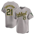 Athletics #21 Tyler Soderstrom Player Gray Road Limited Home Game Edoa Stitched Jerseys