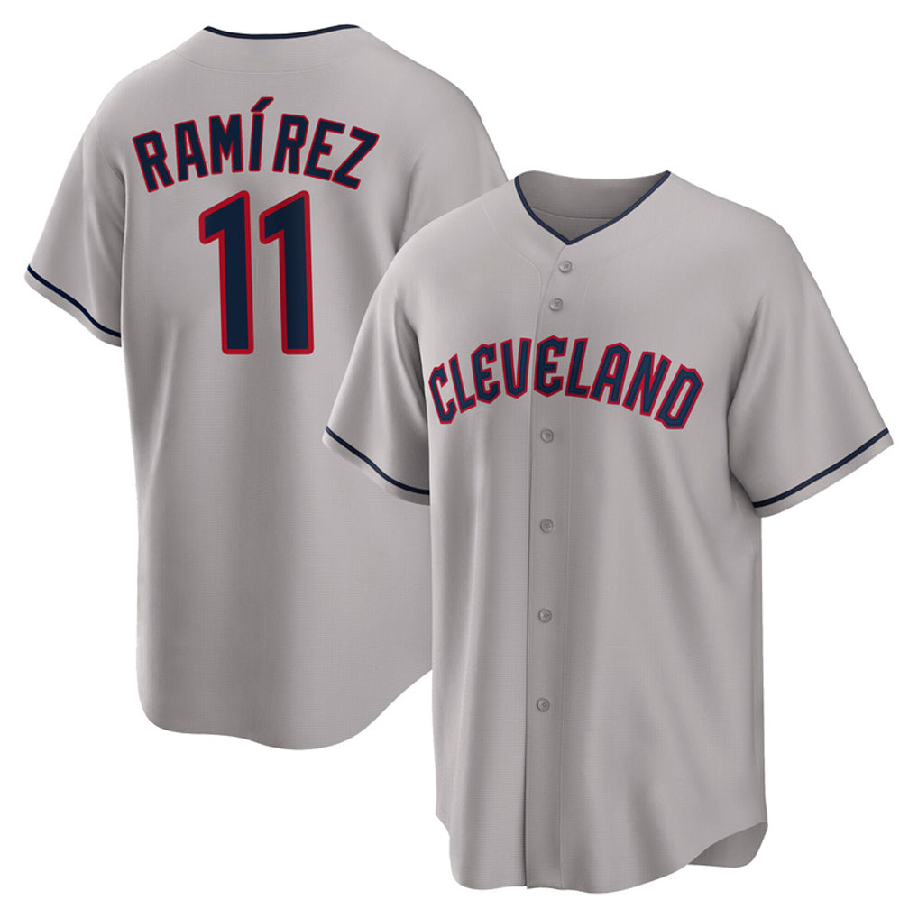 C.Guardians #11 Jose Ramirez Player Gray Game Home Edoa Stitched Jerseys