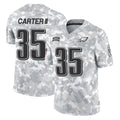 P.Eagles #35 Michael Carter II Player Arctic Camo Salute to Service Limited Game Edoa Stitched Jerseys