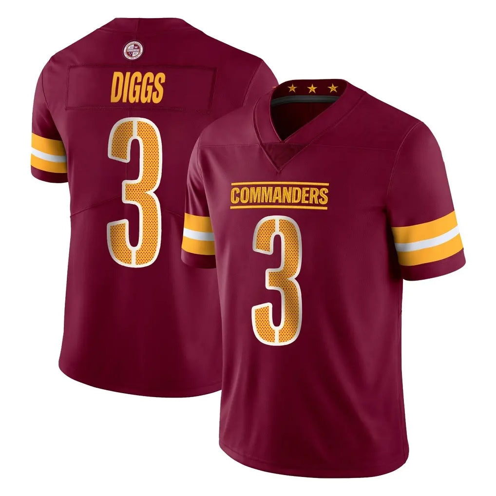 W.Commanders #3 Stefon Diggs Player Burgundy Limited Vapor Home Game Edoa Stitched Jerseys