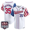 B.Orioles #35 Adley Rutschman Player White USA 250 Independence Day Vapor Premier Limited Home Game Edoa Stitched Jerseys