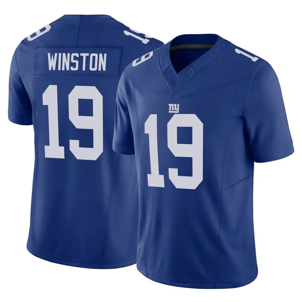 NY.Giants #19 Jameis Winston Player Royal Limited Vapor F.U.S.E. Home Game Edoa Stitched Jerseys