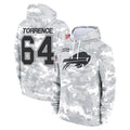 B.Bills #64 O'Cyrus Torrence Player Arctic Camo Salute to Service Hoodies Edoa Stitched Jerseys