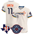 H.Astros #11 Cam Smith Player Cream City Connect Texas Patch Vapor Premier Limited Elite Home Edoa Stitched Jerseys