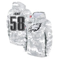 P.Eagles #58 Jalyx Hunt Player Arctic Camo Salute to Service Pullover Hoodies Limited Game Edoa Stitched Jerseys