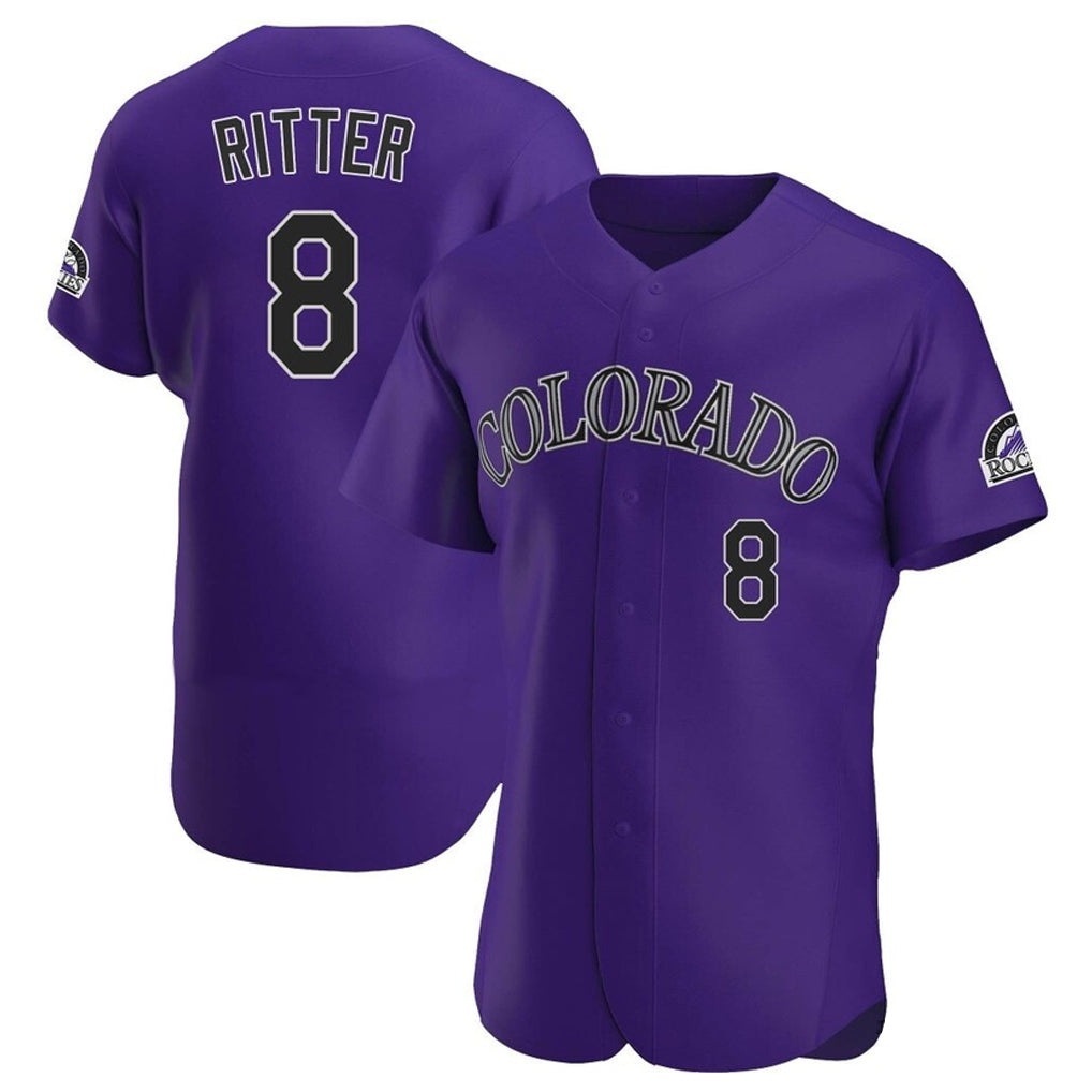 C.Rockies #8 Ryan Ritter Player Purple Limited Elite Home Edoa Stitched Jerseys