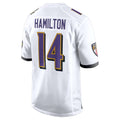 B.Ravens #14 Kyle Hamilton Player White Alternate Home Game Edoa Stitched Jerseys