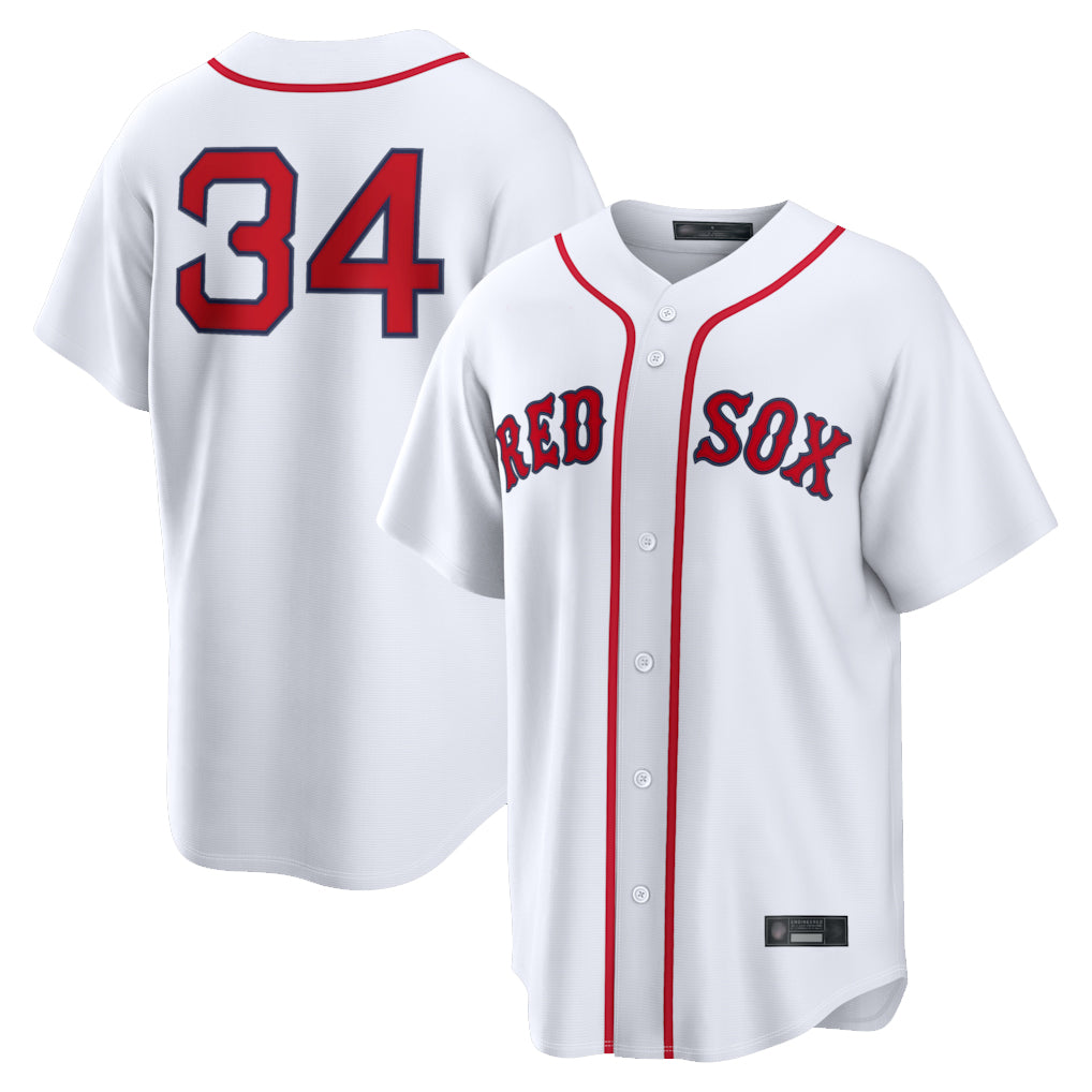 B.Red Sox #34 David Ortiz Player White Home Game Edoa Stitched Jerseys