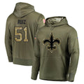 NO.Saints #51 Cesar Ruiz Player Olive Salute to Service Pullover Hoodies Home Game Edoa Stitched Jerseys
