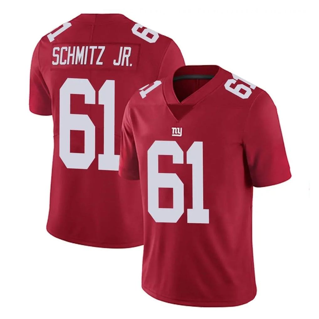 NY.Giants #61 John Michael Schmitz Jr. Player Red Limited Vapor Untouchable Home Game Edoa Stitched Jerseys