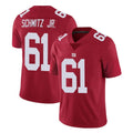 NY.Giants #61 John Michael Schmitz Jr. Player Red Limited Vapor Untouchable Home Game Edoa Stitched Jerseys
