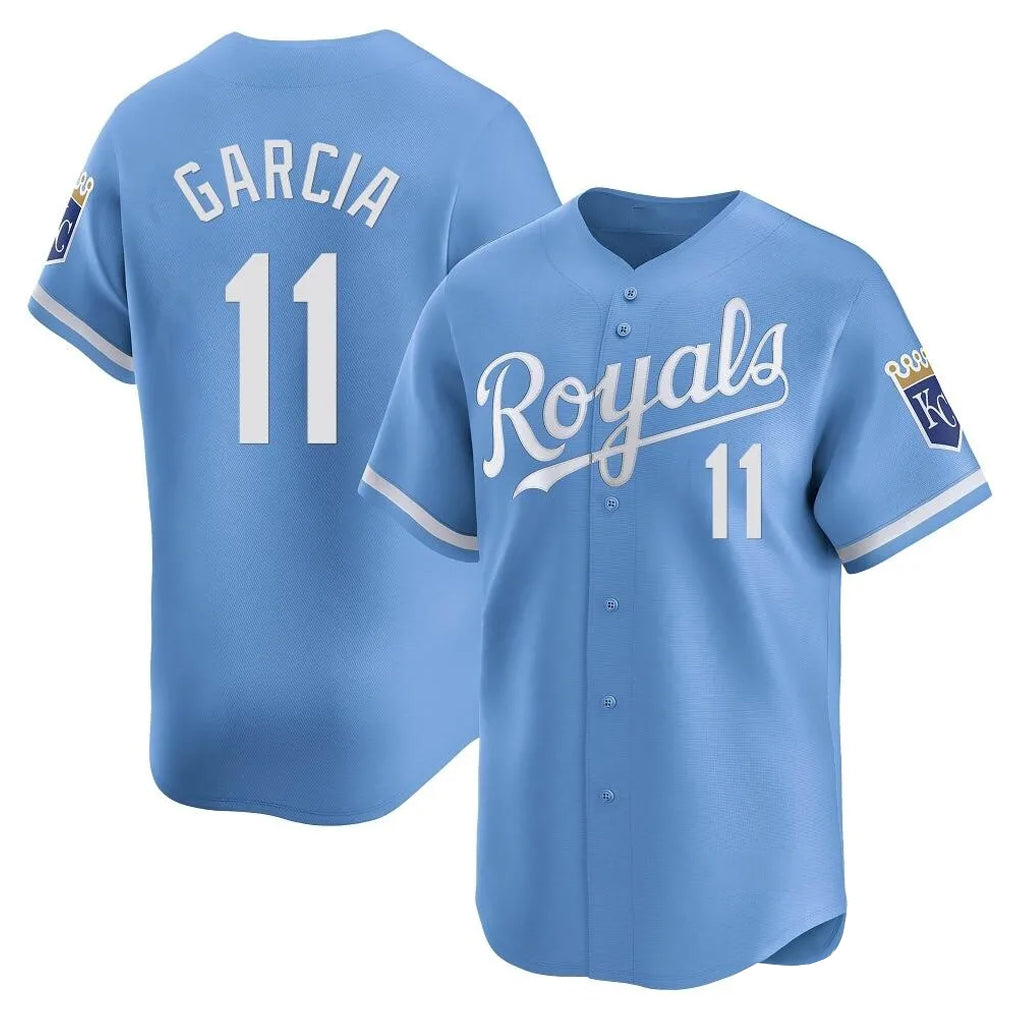 KC.Royals #11 Maikel Garcia Player Light Blue Alt Limited Home Edoa Stitched Jerseys