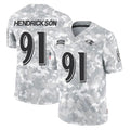 B.Ravens #91 Trey Hendrickson Player Arctic Camo Salute to Service Limited Edoa Stitched Jerseys