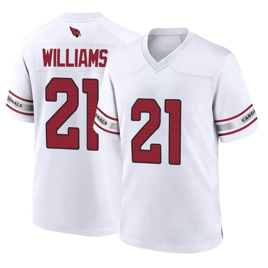 A.Cardinals #21 Garrett Williams Player White Home Game Edoa Stitched Jerseys