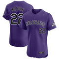 C.Rockies #22 Mickey Moniak Player Purple Limited Elite Home Edoa Stitched Jerseys