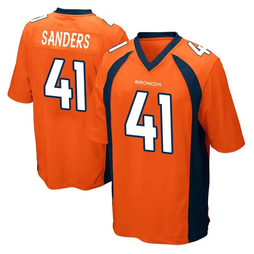 D.Broncos #41 Drew Sanders Player Orange Color Home Game Edoa Stitched Jerseys