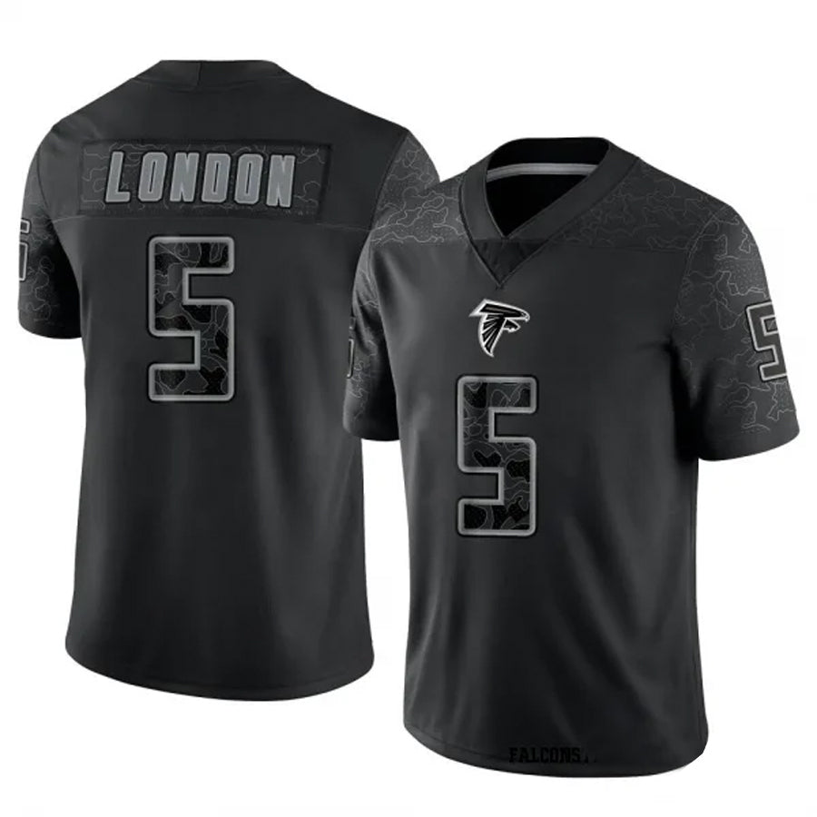 A.Falcons #5 Drake London Player Black RFLCTV Limited Edoa Stitched Jerseys