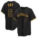 C.Guardians #6 David Fry Player Black Snake Skin City Home Game Edoa Stitched Jerseys