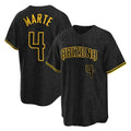 A.Diamondbacks #4 Ketel Marte Player Black Snake Skin City Home Game Edoa Stitched Jerseys