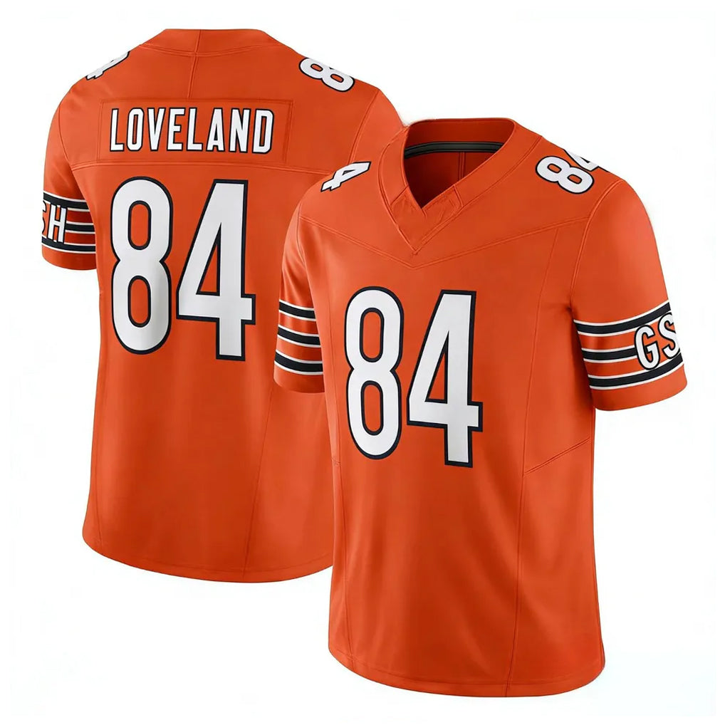 C.Bears #84 Colston Loveland Player Orange Vapor F.U.S.E. Limited Home Game Edoa Stitched Jerseys